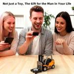DAOGU mini RC Forklift Toy - 1:64 Alloy Remote Control Crane with Liftable Forks,STEM Educational Construction Vehicle for Kids Age 6-12,Christmas Birthday Gift(mini Forklift)