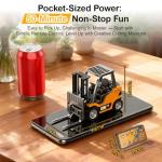 DAOGU mini RC Forklift Toy - 1:64 Alloy Remote Control Crane with Liftable Forks,STEM Educational Construction Vehicle for Kids Age 6-12,Christmas Birthday Gift(mini Forklift)
