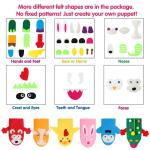 WATINC 6Pcs Hand Puppet Making Kit, Art Craft Felt Sock Puppet Toys, Creative DIY Make Your Own Pompoms Wiggle Googly Eyes Storytelling Role Play Party Supplies Gift for Girls Boys (Animals)
