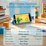 MOMILLA Kids Toys Smart Phone, Dual Camera with Stickers, 3.97" Touchscreen, 200+ Educational Puzzle Games, Learning Toys with Parental Control for Ages 3-8, Birthday Gift