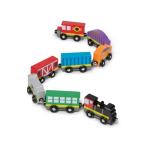 Melissa & Doug Wooden Magnetic Train Cars - 8 Piece Educational and Skill-Building Wooden Toy for Boys and Girls