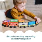 Melissa & Doug Wooden Magnetic Train Cars - 8 Piece Educational and Skill-Building Wooden Toy for Boys and Girls