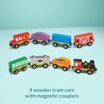Melissa & Doug Wooden Magnetic Train Cars - 8 Piece Educational and Skill-Building Wooden Toy for Boys and Girls