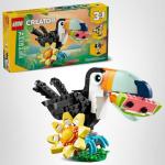 LEGO Creator 3 in 1 Wild Animals: Tropical Toucan Building Toy for Kids- Jungle Building Blocks & Learning Toy for Girls & Boys, Ages 7+ - Build 3 Animal Toys in 1 Set - Gift for Birthdays - 31173