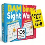 THE BAMBINO TREE Sight Word Bingo Game Level 1 and 2 - Educational Games for Kids - Learn to Read Vocabulary for Kindergarten 1st Grade - Dolch's Fry's Words Lists