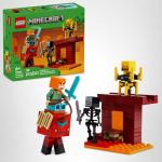 LEGO Minecraft The Nether Lava Battle Toy and Playset - Building Minecraft Toy for Kids, Ages 6+ - Alex, Wither Skeleton, Blaze and Strider Figures for Pretend Play - Gift Idea for Birthdays - 21266