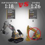 kolegend Remote Control Excavator Toy 16 Inch, 9 Channel RC Construction Vehicles Hydraulic Haulers Digger Toys Gift for 6 7 8 9 10 Years Old Kids Boys