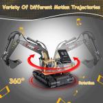 kolegend Remote Control Excavator Toy 16 Inch, 9 Channel RC Construction Vehicles Hydraulic Haulers Digger Toys Gift for 6 7 8 9 10 Years Old Kids Boys