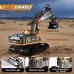 kolegend Remote Control Excavator Toy 16 Inch, 9 Channel RC Construction Vehicles Hydraulic Haulers Digger Toys Gift for 6 7 8 9 10 Years Old Kids Boys