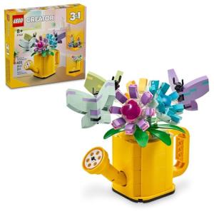 LEGO Creator 3 in 1 Flowers in Watering Can Building Toy - Fun, Creative Activity for Kids, Girls and Boys, Ages 8+ - Gift for Birthdays - Building Options for Rain Boots or Birds - 31149