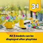LEGO Creator 3 in 1 Flowers in Watering Can Building Toy - Fun, Creative Activity for Kids, Girls and Boys, Ages 8+ - Gift for Birthdays - Building Options for Rain Boots or Birds - 31149