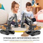 ID Gerilla Remote Control Excavator, 11CH RC Construction Truck Toy with Metal Shovel, Lights, Sounds and Turns 680 Degree, Christmas Birthday Gift for Kids Boys Aged 4 5 6 7 8-12