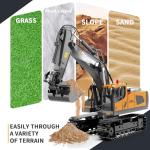 ID Gerilla Remote Control Excavator, 11CH RC Construction Truck Toy with Metal Shovel, Lights, Sounds and Turns 680 Degree, Christmas Birthday Gift for Kids Boys Aged 4 5 6 7 8-12