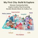 Wooden Building Blocks Set, City Construction Stacker Stacking Preschool Learning Educational Toys, Toddler Toys for 3+ Year Old Boy and Girl Gifts