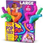 Nutty Toys Pop Tubes - Large 8-Pack Sensory Toys - Creative STEM Learning for Kids & Toddlers - Connect & Pop! Top ADHD Autism Fidget 2026, Best Boy & Girl Valentines Day and Easter Basket Gifts Idea