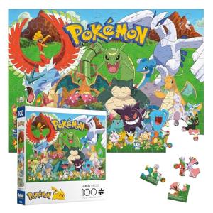 Buffalo Games - Pokémon Fan Favorites - 100 Piece Jigsaw Puzzle for Families - Premium Pokémon Puzzle for All Skill Levels - Finished Size 15.00 x 11.00