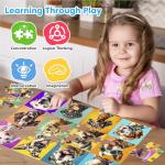 Bractowa 4 Packs 100 Piece Puzzles for Kids - Dogs Cats Donuts Flowers Puzzles for Kids Ages 4-6 6-8 8-10, Large Piece Puzzles for Kids & Seniors Adults Jigsaw Puzzles Educational Gifts for Girls Boys