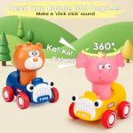 AugToy Press and Go Toy Cars for Toddlers 1-3 Push Go Animal Racing Baby Cars Toys Infant 6-12-18 Months Toys for 1 Year Old Boy Girl First Birthday Gifts for One Two 2 Year Old Toddler Toys 1-2 2-3