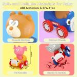 AugToy Press and Go Toy Cars for Toddlers 1-3 Push Go Animal Racing Baby Cars Toys Infant 6-12-18 Months Toys for 1 Year Old Boy Girl First Birthday Gifts for One Two 2 Year Old Toddler Toys 1-2 2-3