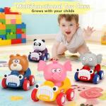 AugToy Press and Go Toy Cars for Toddlers 1-3 Push Go Animal Racing Baby Cars Toys Infant 6-12-18 Months Toys for 1 Year Old Boy Girl First Birthday Gifts for One Two 2 Year Old Toddler Toys 1-2 2-3