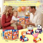 AugToy Press and Go Toy Cars for Toddlers 1-3 Push Go Animal Racing Baby Cars Toys Infant 6-12-18 Months Toys for 1 Year Old Boy Girl First Birthday Gifts for One Two 2 Year Old Toddler Toys 1-2 2-3