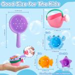 Baby Bath Toys for Kids Ages 1-3 5 PCS Toddler Bath Toys Mold Free for 2-4 Bathtub Sand Beach Pool Water Toys for 1+ Year Old Girl Gifts (Color Random)
