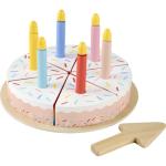Fisher-Price Wood Pretend Play Toy Cake Set, 14-Piece Wooden Food Decorating & Serving Play for Preschool Kids Ages 3+ Years
