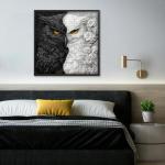 Yin Yang Owl Puzzle for Adults 1000 Pieces，Black and White Puzzles Owl Flowers, Impossible Difficult Hard Bird Jigsaw Puzzle, Animal Floral Art Challenge Puzzle Aesthetic