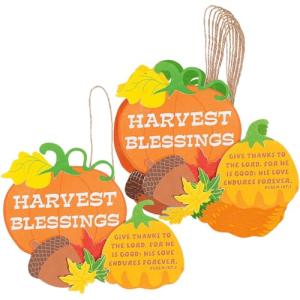 Fun Express Harvest Blessings Sign Craft Kit - Makes 12 - Thanksgiving Crafts for Kids