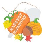 Fun Express Harvest Blessings Sign Craft Kit - Makes 12 - Thanksgiving Crafts for Kids