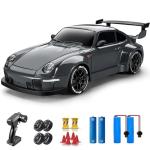 ACAMMZAR RC Drift Car, 1:24 Remote Control Car for Kids, 20KM/H 4WD High Speed RC Cars with LED Lights, Two Batteries, Extra Drifting Tires, Vehicle for Adults Boys Girls