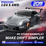 ACAMMZAR RC Drift Car, 1:24 Remote Control Car for Kids, 20KM/H 4WD High Speed RC Cars with LED Lights, Two Batteries, Extra Drifting Tires, Vehicle for Adults Boys Girls