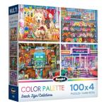 RoseArt - Snack Size Multi-Puzzle Set - Color Palette - 4 x 100 Piece Jigsaw Puzzle for Adults
