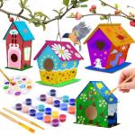 hapray 4 Pack Bird House Crafts for Kids Ages 5-8 8-12, Buildable DIY Birdhouse Kit for Children to Build, Summer Arts and Craft Projects with Paint, 3+ Boy Girl Gift for Halloween Christmas