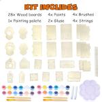 hapray 4 Pack Bird House Crafts for Kids Ages 5-8 8-12, Buildable DIY Birdhouse Kit for Children to Build, Summer Arts and Craft Projects with Paint, 3+ Boy Girl Gift for Halloween Christmas