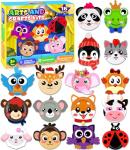 MDCGFOD 16 Pack Arts and Crafts for Kids, Toddler Crafts Animal Paper Plate Art Kit Gift for 3 4 5 6 Year Old Boys Girls DIY Kids for Birthday Party Favor Preschool Classroom Party Games