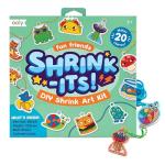 Ooly 28 PC DIY Shrinking Art Kit for Kids, 20 Plastic Pre Cut Charms and More, No Mess Creative Activity Jewelry Making Kit, Christmas Crafts for Kids - Fun Friends