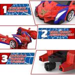 BLUEJAY Transform Rc Cars for Boys 4-7 8-12, 2.4Ghz Remote Control Car 1:18 Scale Transforming Robot, One-Button Deformation 360° Rotation Car Toy Gifts for Boys 3-5