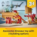 LEGO Creator 3 in 1 Fierce Dinosaur Building Toy for Boys & Girls, Ages 8+ - Gift for Birthdays - Kids Build 1 of 3 Prehistoric Animal Figures - 31379