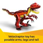 LEGO Creator 3 in 1 Fierce Dinosaur Building Toy for Boys & Girls, Ages 8+ - Gift for Birthdays - Kids Build 1 of 3 Prehistoric Animal Figures - 31379