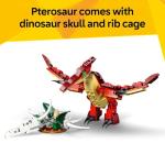 LEGO Creator 3 in 1 Fierce Dinosaur Building Toy for Boys & Girls, Ages 8+ - Gift for Birthdays - Kids Build 1 of 3 Prehistoric Animal Figures - 31379