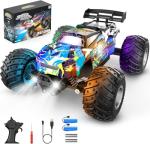 Rcjoyou Remote Control Car, 2WD Off-Road Rc Truck, 20 KM/H All-Terrain RC Cars with Headlights & Body Lights, 2.4GHz, 2 Batteries, Remote Control Car for Boys 4-7 8-12, Gift Toys for Boys Girls