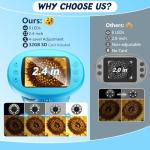 1000X Handheld Microscope for Kids, 4K 2.4" Screen Digital Kids Microscopes with 12 Slides, Portable Edu Toys Gifts for Age 3 4 5 6 7 8 9 10 11 12 Year Old Boys Girls Children Students(Blue)