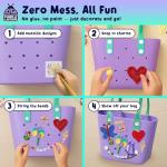 PURPLE LADYBUG Personalized Your Own Beach Tote Bag Tropical Fun- Themed Purple Rubber Beach Bag, Little Girls Fun Crafts for Girls Ages 6-8 Birthday Gift idea, Summer Travel Tote for Kids