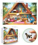 PuzzOne 500 Piece Puzzles for Adults, Mountain Home with Animal Characters - Fairy Tale Cottage Jigsaw Puzzle for Family Fun, Party Game, Finished Size 23" x 15"