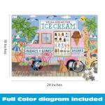 Ceaco- Food Trucks - Ice Cream Truck II - 500 Piece Jigsaw Puzzle for Adults and Families - Colorful Summer Beach Scene with Ice Cream Stand - Finished Size 19 x 19 - Made in The USA