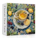 Flower Teacup Puzzle 1000 Pieces for Adults, Vintage Fruit Cup Jigsaw Puzzles, Challenging Wildflower Garden Art Puzzles as Tea Cups Decor