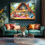 PuzzOne 500 Piece Puzzles for Adults, Mountain Home with Animal Characters - Fairy Tale Cottage Jigsaw Puzzle for Family Fun, Party Game, Finished Size 23" x 15"