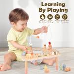 Activity Table for 1 Year Old, Montessori Toys for 1 2 Year Old Girls Boy Gifts, 8 in 1 Wooden Sensory Play Table for Toddler 1-3, Learning Toys for Baby 12-18 Months 1st Christmas Birthday Gifts