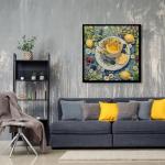 Flower Teacup Puzzle 1000 Pieces for Adults, Vintage Fruit Cup Jigsaw Puzzles, Challenging Wildflower Garden Art Puzzles as Tea Cups Decor
